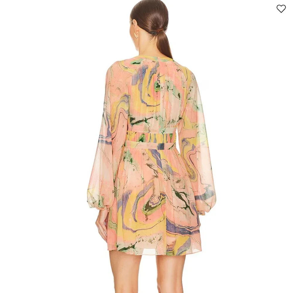 NWT Alexis Tessie Watercolor Dress - S - Picture 2 of 7